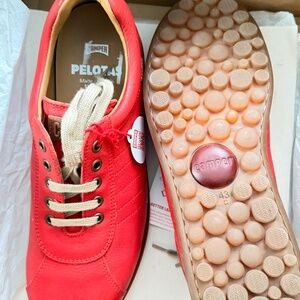 Camper Pelotas Red Leather Oxford Sneaker for Men